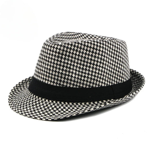 Spring Summer New Middle Aged Men's Top Hat Fashion Knitted Jazz Gentleman Black Chapeay Fedoras Bucket Hat Caps