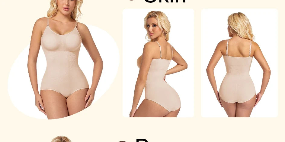Slimming Shapewear Removable Bra Pads Bodysuit Body Shaper Women Seamless Tummy Control Slimming Sheath Flat Belly for Underwear
