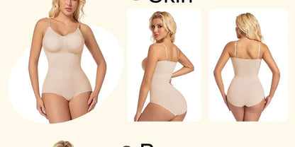 Slimming Shapewear Removable Bra Pads Bodysuit Body Shaper Women Seamless Tummy Control Slimming Sheath Flat Belly for Underwear