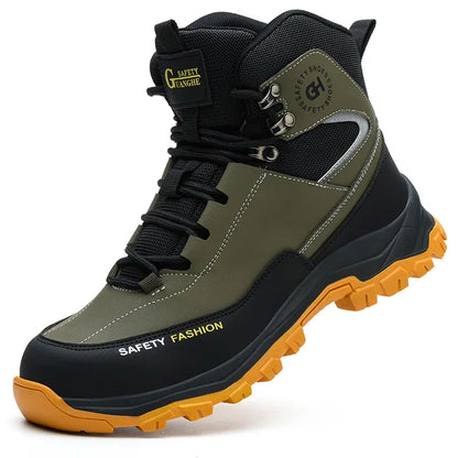 New 2024 Fashion Men's Work & Safety Boots Steel Toe Cap Crush-Resistant And Puncture-Proof Sole Ideal For Construction Sites