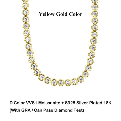 Luxury Bubble 2/3mm D Color Full Moissanite Tennis Necklace for Women S925 Silver Plated 18K Diamond Neck Chain Necklaces