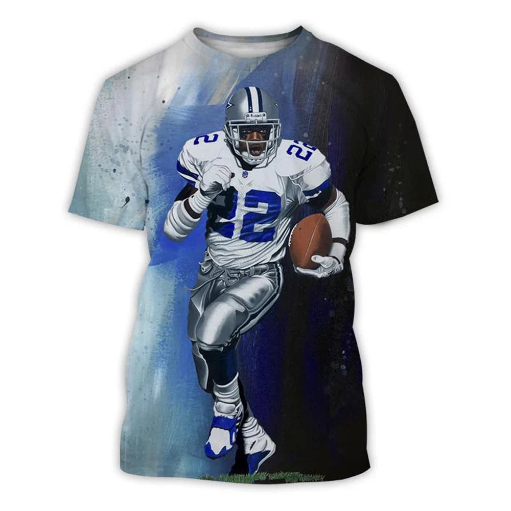 Summer fashion trend 3D printed men's short sleeved T-shirt personalized hip-hop comfortable round neck T-shirt sports top