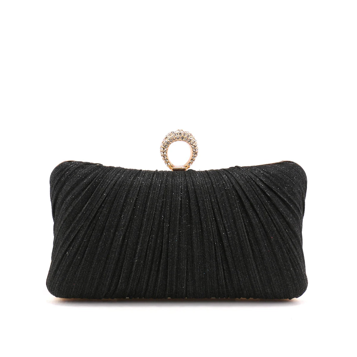 Valentine's Day Evening Bags Finger Ring Diamonds Clutch Ruched Fashion Prom Dinner Handbags With Chain Purse