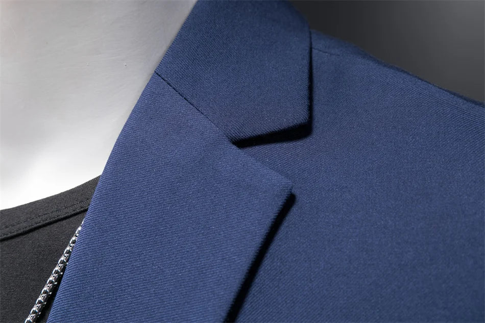 Plus Size 6XL-M Fashion Mens Solid Color Suit Jacket High Quality Business Slim Fit Casual Blazers Formal Social Wedding Tuxedo