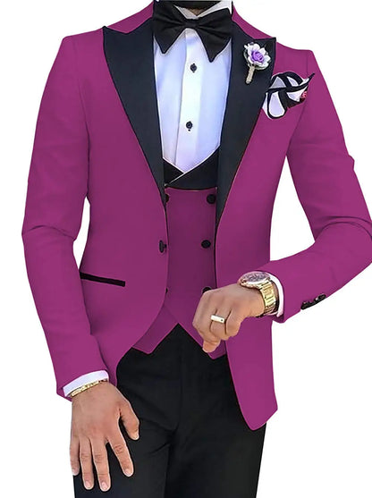 Custom Made Men Suits Terno Slim Groom Tuxedos Wedding Men Suits Terno Masculino (Jacket+Pant+Vest)
