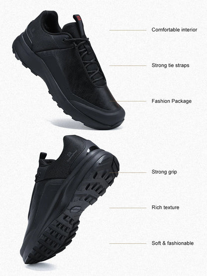 Men Hiking Shoes Litchi Leather High Quality Male Trekking Climbing Sneakers Non-slip Luxury Designer Outdoor Shoe
