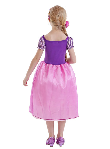 Girl Role Play Rapunzel Princess Dress for Kids Halloween Cosplay Tangled Costume Birthday Party Sequins Mesh Bow Clothes