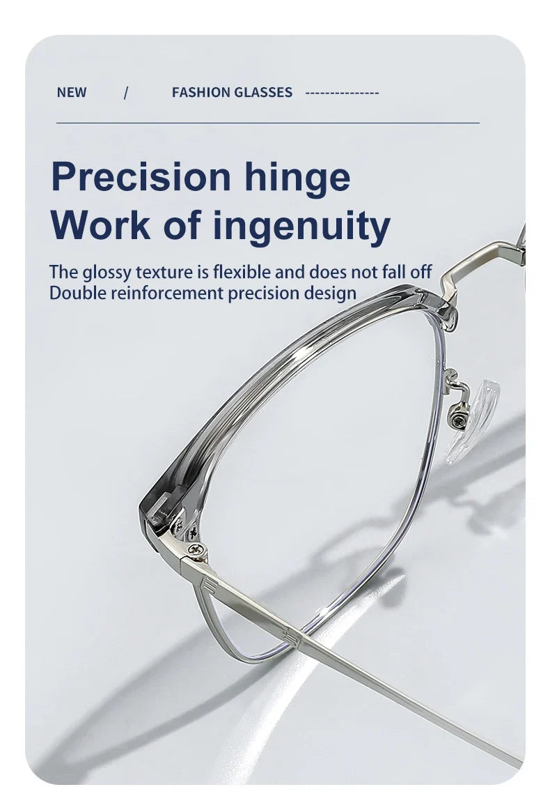 Square Men's Business 8026 Anti-Blue Light Classic Retro Anti-Blue Light Reading Glasses Women Prescription Customized