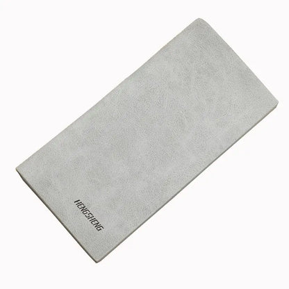 Ultra Thin Frosted PU Leather Wallet Business Men Cow Leather Anti RFID Purse Credit Card Holder Long Wallet for Men