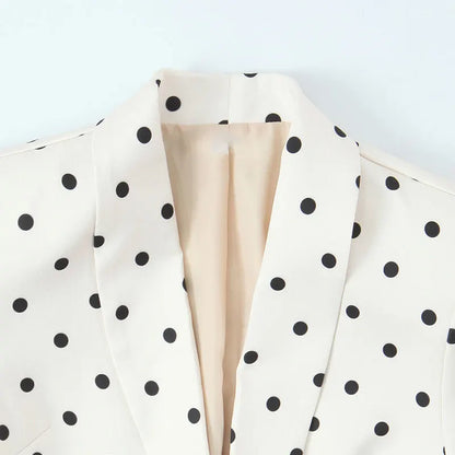2026 Spring Chic Women Blazer Polka Dot Single Breasted Long Sleeve Blazer New Fashion Office Lady Blazers
