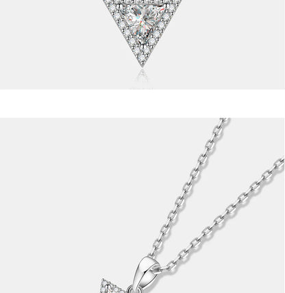 0.5/1CT Triangular Moissanite Necklace for Women S925 Pure Silver Laboratory Diamond Pendant Fashion Jewelry Party Gift