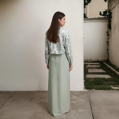Autumn Winter Casual Women Cotton Linen Shirt Fashion Print Long Dress Set with Pocket Blouse Elegant Lady Street 2 Piece Set