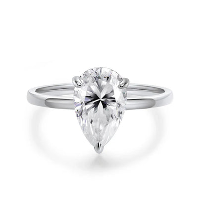 1-4CT Pear Cut Moissanite Solitaire Ring for Women Wedding Lab Diamond Band 100% 925 Sterling Silver Jewelry Wholesale