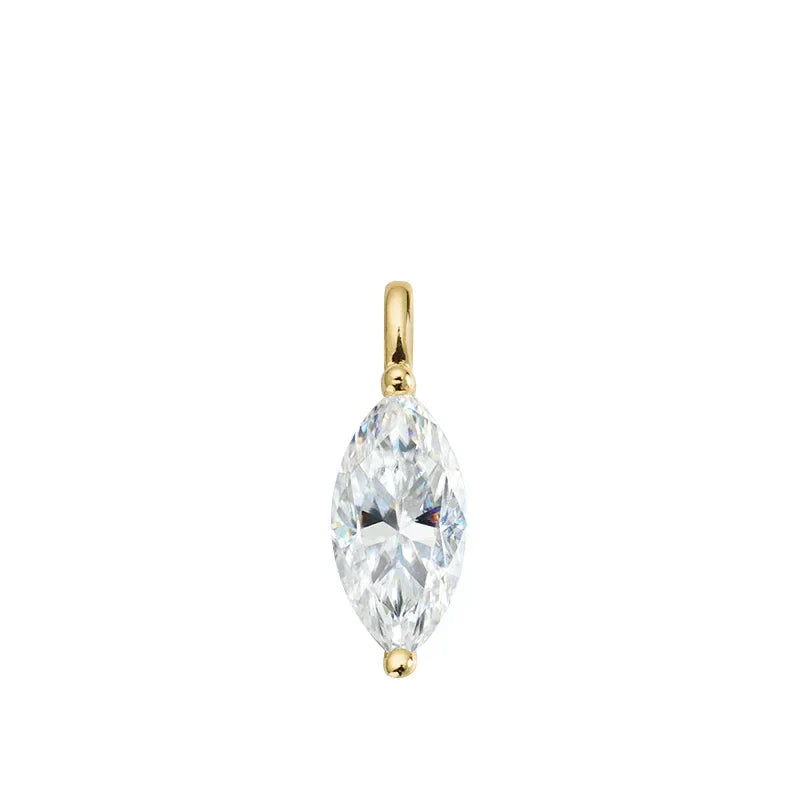 3carat Solitaire Marquise Cut Moissanite Collar Necklace for Women Sparkling Diamond Pendant Omega Neck Chain with Certificate