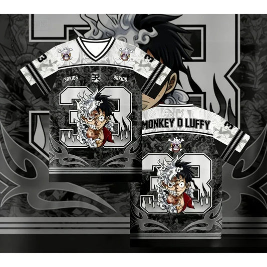 2026 New One Piece Monkey D.Luffy Zoro Anime Football Jersey Summer Plus Size Breathable Jersey Cosplay Short Sleeve T-shirt