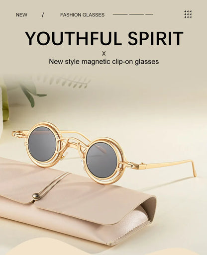 Steampunk Sunglasses For Men Metal Frame Vintage Retro Round Fashion Glasses Punk Dropshipping Gafas De Sol Lunette De Soleil