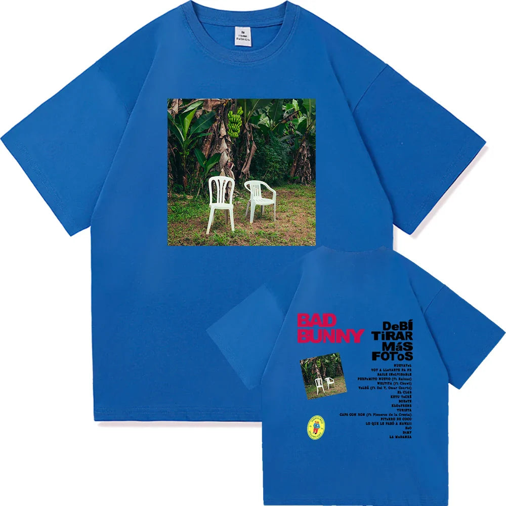 Bad Bunny DTMF World Tour 2025-2026 TShirt Men/women Clothing Vintage Harajuku High Quality Clothes Cotton TShirts for Fans Gift