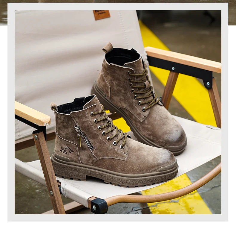 Latest 2024 Fashion Pig Skin Anti Scald Welding Shoes Indestructible Steel Toe Cap Nail Proof Men Safety Work Boots Sneakers