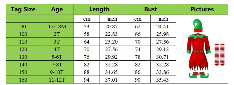 2026 Girl Boy Christmas Elf Costumes Santa Claus Kid Suit Festival Halloween Cosplay Sets Green Elves Clothes