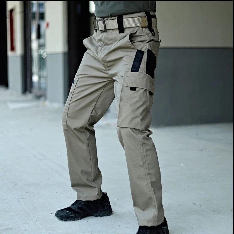 2024 Men's Tactical Pants Outdoor Work Casual Cargo Trousers Waterproof Multi-pocket Wear-Resistant Outdoor Training Trousers