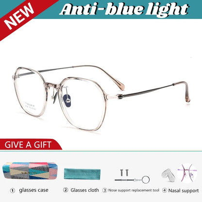 Geometric Personalized Polygonal Men's and Women's Simple Frames Blue Light Reading Glasses Customizable Prescription