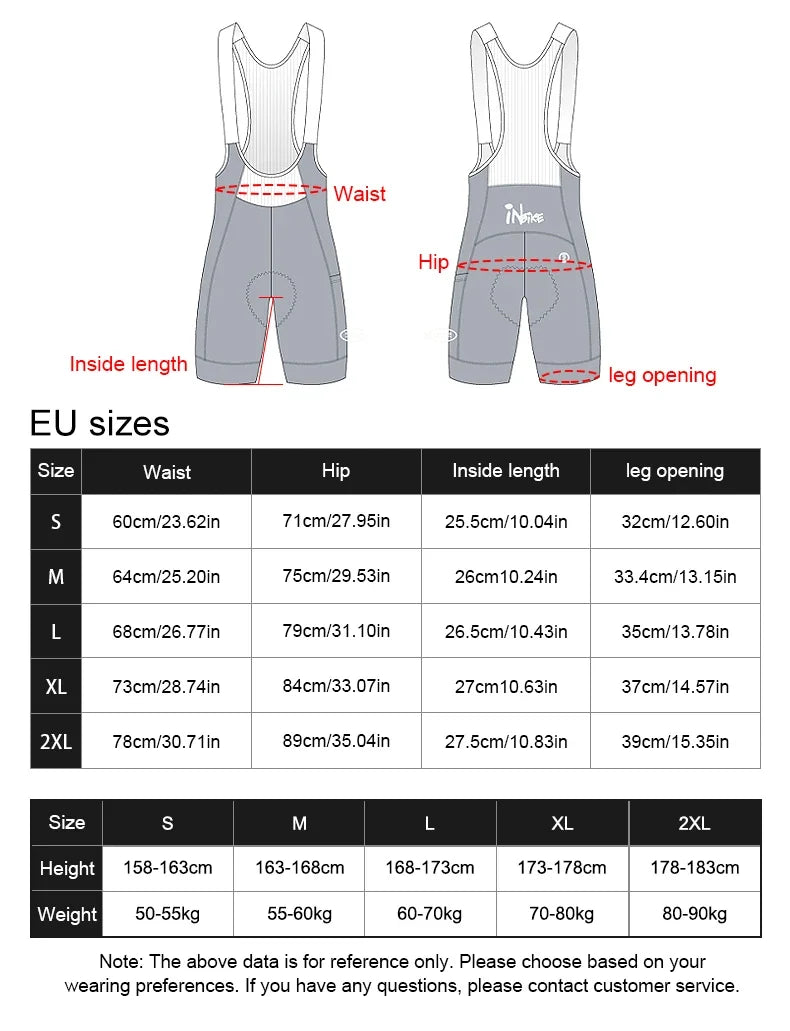 2025 Men's Cycling Bib Shorts High-Waisted Breathable Biking Bicycle Bibs Pants MTB Cycling Clothing Man with Pockets