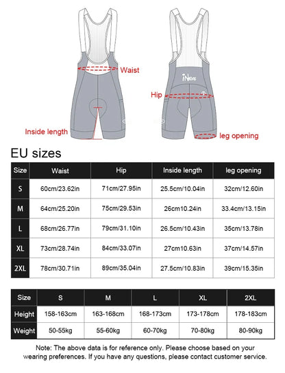 2025 Men's Cycling Bib Shorts High-Waisted Breathable Biking Bicycle Bibs Pants MTB Cycling Clothing Man with Pockets