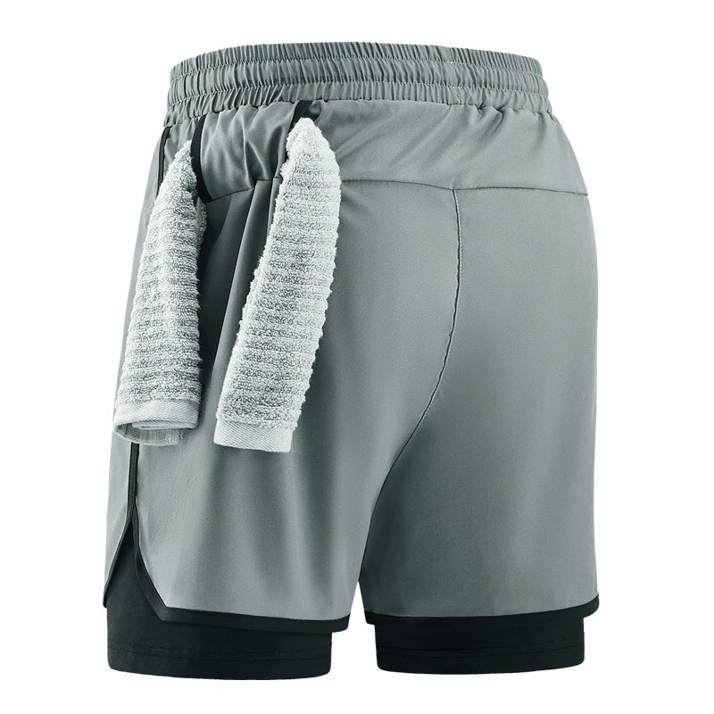 Men Running Shorts Gym Sports 2 in 1 Camo Quick Dry Workout Training Gym Fitness Jogging Short Sweatpants Summer Men Sportswear
