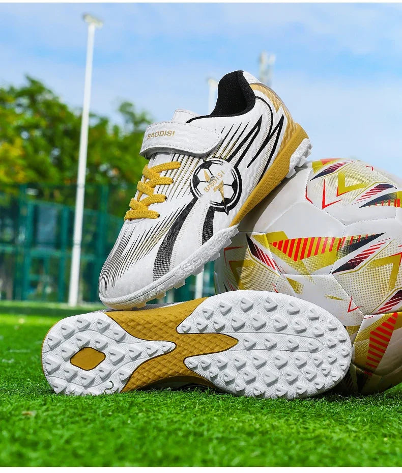 Kids Soccer Cleats Football Shoes AG/TF Studs Non Slip Wear Resistant Breathable Training Sneakers Children Boy Girl Match Boots