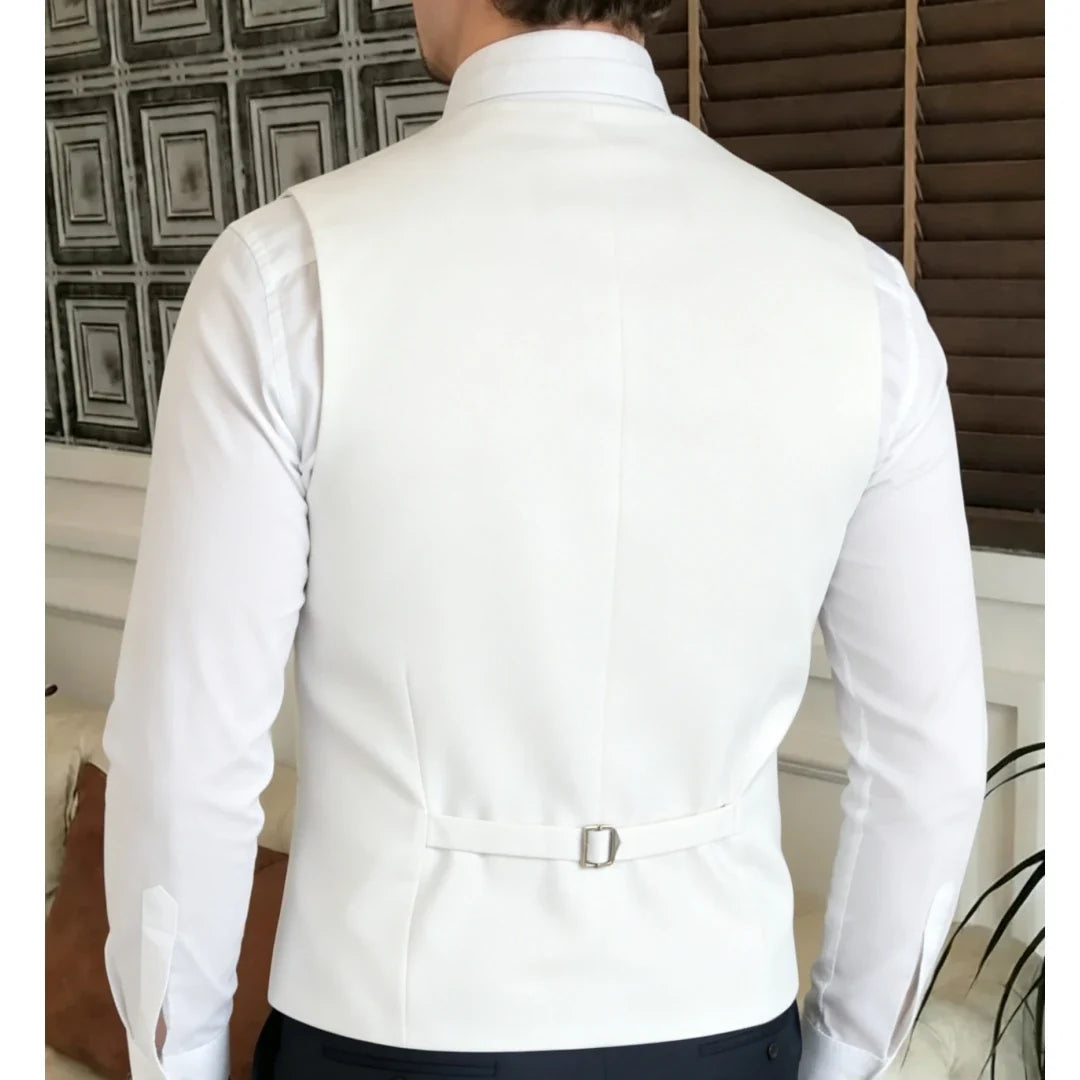 Men Vest Double Breasted With Lapel Solid Waistcoat For Wedding Banquet Business Party Work Office Casual Daily Men Suit Vest