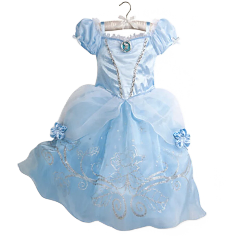 Kids Princess Cosplay Costume Girl Snow Queen Dress Halloween Carnival Clothes Cute Cosplay Evening Party Clothing for 2-10 Year