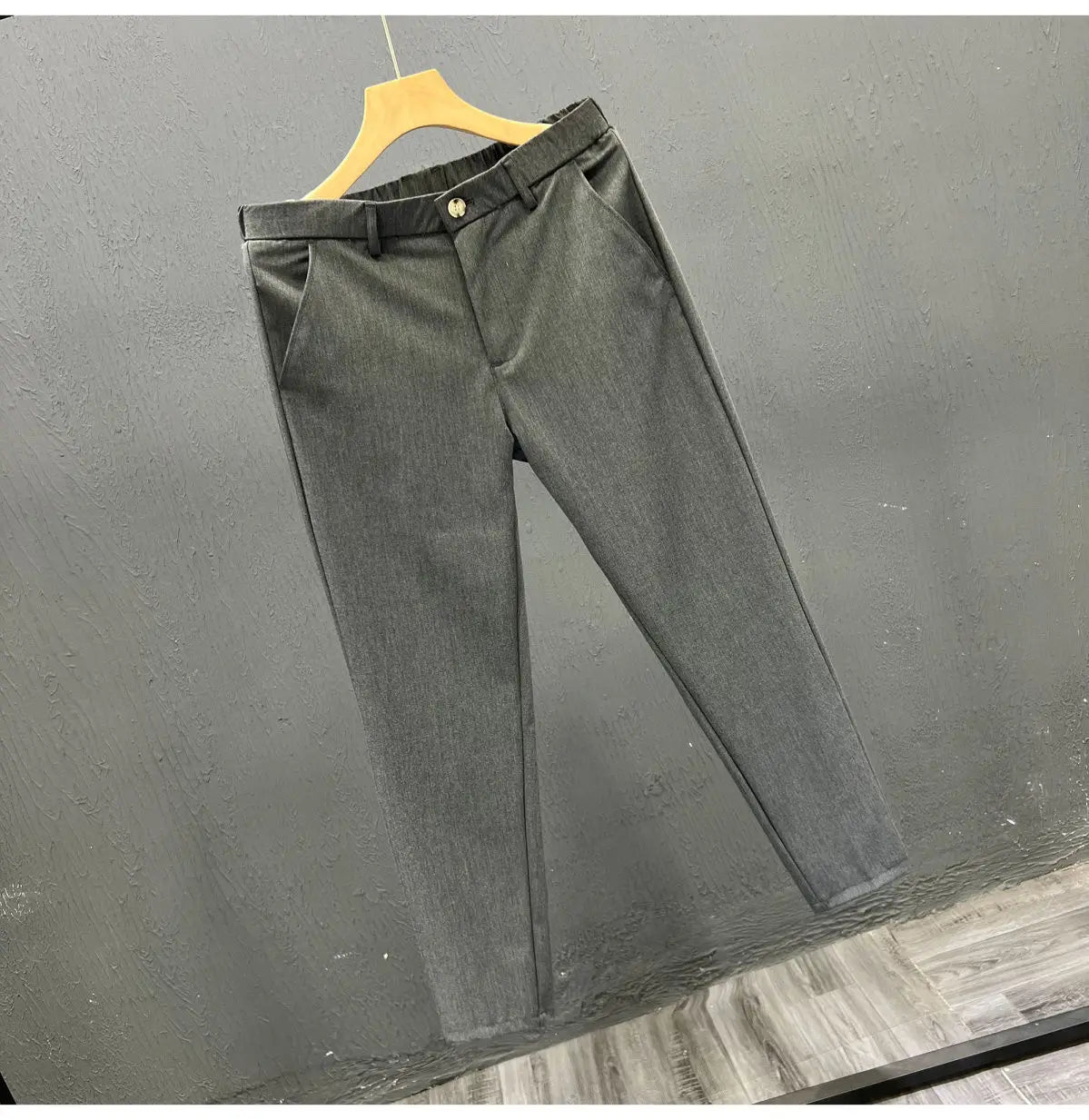 Men's Clothing Summer Fashion Business Casual All Match Suit Pants Formal Strecth Solid Straight Slim Trousers Pantalones Hombre