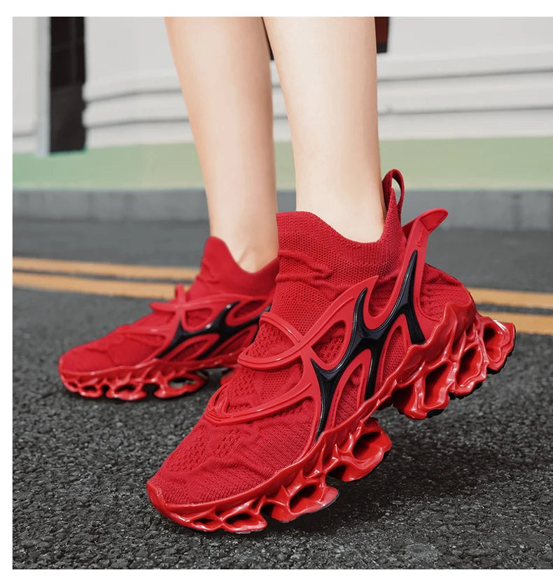 Men's Blade Type Shoes Breathable Shock Absorption Running Shoes  Non-Slip Shoes For Jogging Tennis Gym Casual Walking Sneakers