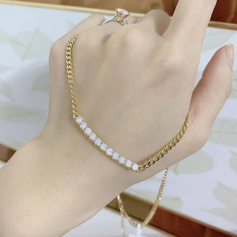 GRA Certified Full Moissanite Smile Pendant Necklace for Women 925 Sterling Silver Clavicle Chain Jewelry Gift Collares