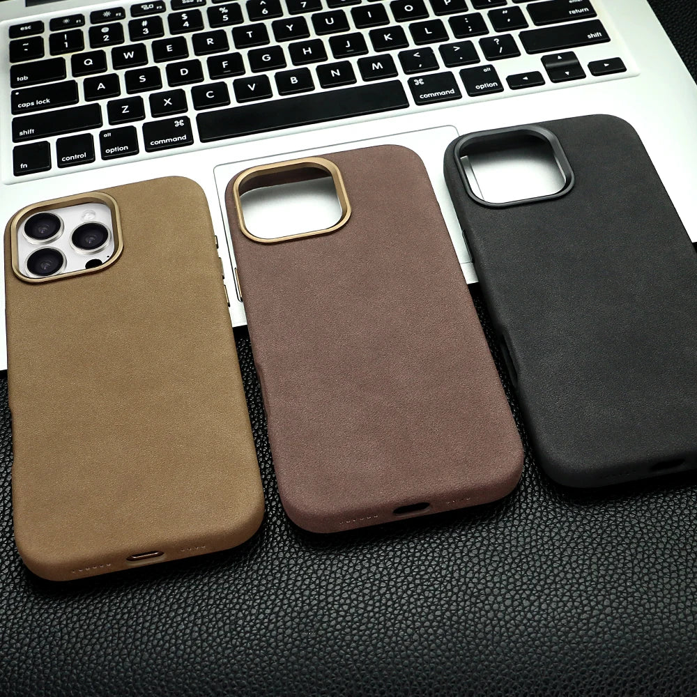 Suede Phone Case for iPhone 17 pro with Magnetic Wireless Charging Anti-Drop Cover Compatible with iPhone 17 16 15 pro Max