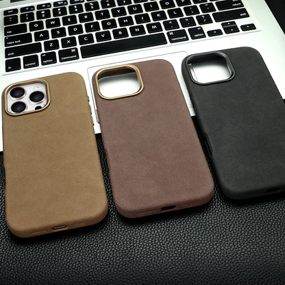 Suede Phone Case for iPhone 17 pro with Magnetic Wireless Charging Anti-Drop Cover Compatible with iPhone 17 16 15 pro Max