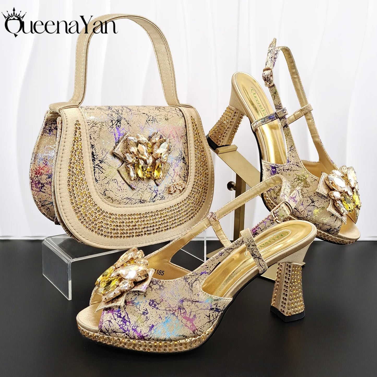 2026 Essential for Banquets  High Quality Designer Luxury Shoes and Bag  Exquisite HandBag with Peep Toe Shoes Sexy High-Heeled