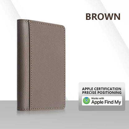 Luxury Leather Magnetic Storage Charge Wallet Bracket For iPhone 16 15 14 13 12 Pro Max Findmy Magsafe With Tracking Anti-theft