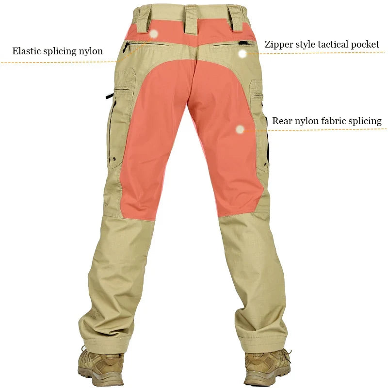 Men Tactical Casual Pants Multi-pocket Waterproof Tactical Cargo Trousers Wear-resistant Outdoor Hiking Workwear Trouser Male