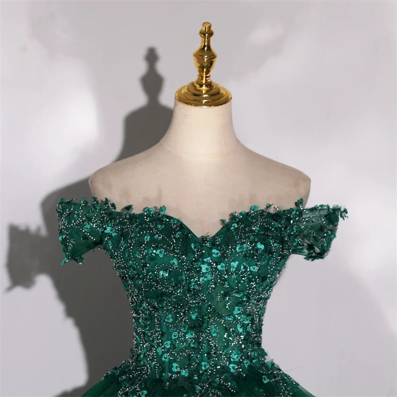 Customized 15 Quinceanera Dresses Ball Gown Luxury Glitter Party Dresses Elegant Off Shoulder 15 Yearl Old Dress Prom Gown 2025
