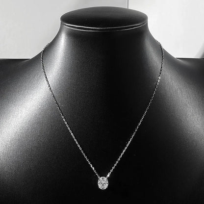 1-4.5ct Oval Cut Moissanite Necklaces for Women Daily Jewelry Solid 925 Silver Chain Wrap Diamond Pendant Birthday Gift