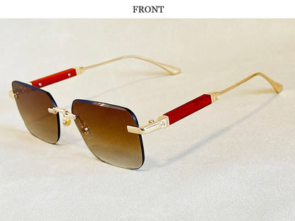 Vintage Square Sunglasses For Men Rimless Sunglasses Women Trendy Retro Fashion Glasses Gafas De Sol Hombre Lunette Soleil Femme