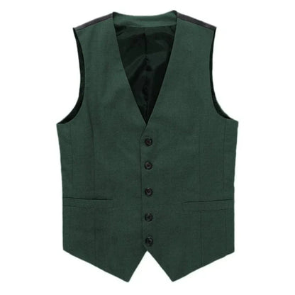 Men Vest Gray V Neck Single Button Solid Waistcoat For Wedding Birthday Banquet Party Business Work Daily Men Suit Vest ﻿