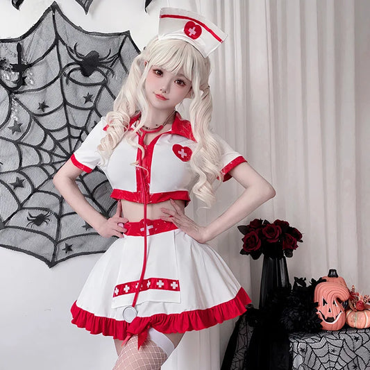 Ladies' clothing, nurse attire, doctor's plus size uniform, nurse dress, Halloween role-playing, stage play costumes