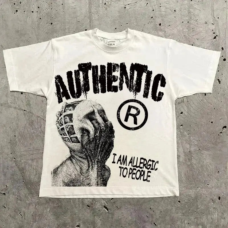 Harajuku Letter Graphic T Shirts Y2k Tops Gothic High Street Oversized T Shirt Casual Streetwear Vintage Tee Clothing Unisex