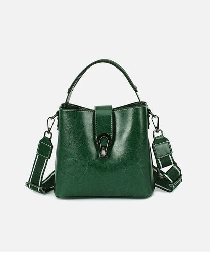 Real Cowhide Leather Women's New Bucket Bag Lady Fashion Single Shoulder Messenger Bag Versatile Handbag Casual Crossbody Bags
