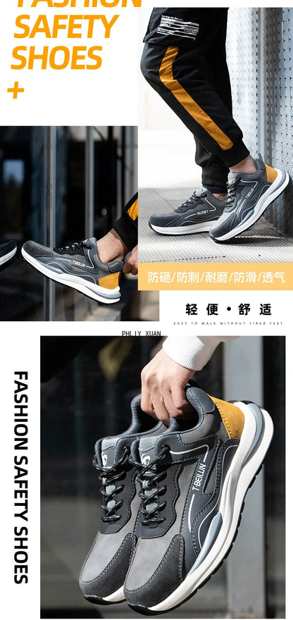 Fashion Men Safety Wrok Shoes Composite Toe Anti-smash Sneakers Industry Protective Boots Electrician Insulated Shoes Footwear
