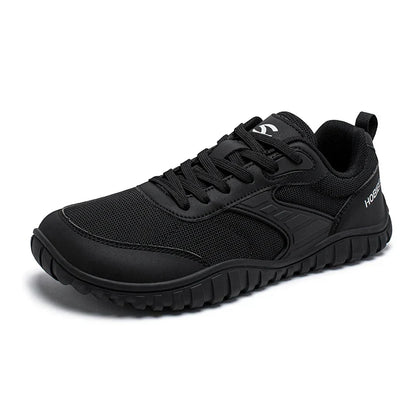 Wide Toe Shoes Mens Womens Artificial Leather Running Sneakers Lace Up Lightweight Breathable Walking Shoes