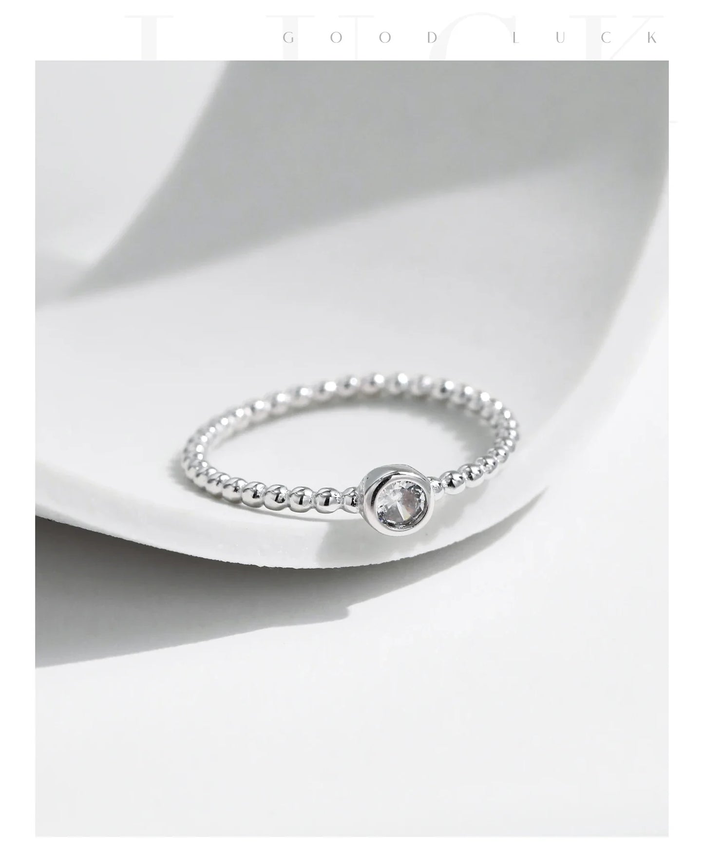 Bezel Setting Moissanite Ring 925 Sterling Silver Beads Trendy Stackable Finger Rings For Women Lab Diamond Jewelry