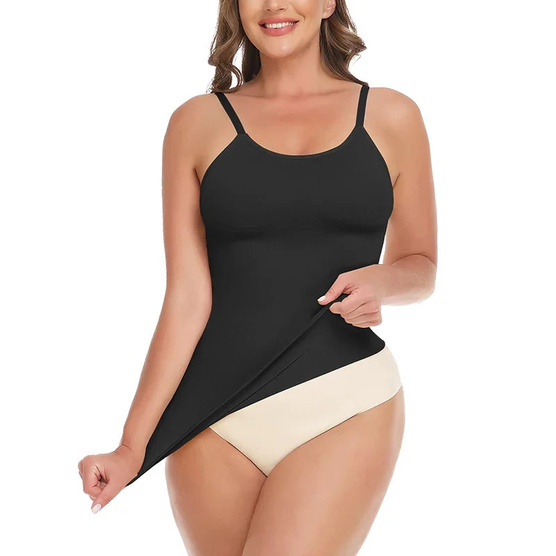 Seam-free Camisole Vest Shapewear Bodysuit for Women Tummy Control Butt Lifting Body Shaper Smooth Invisible Slimming Underwear
